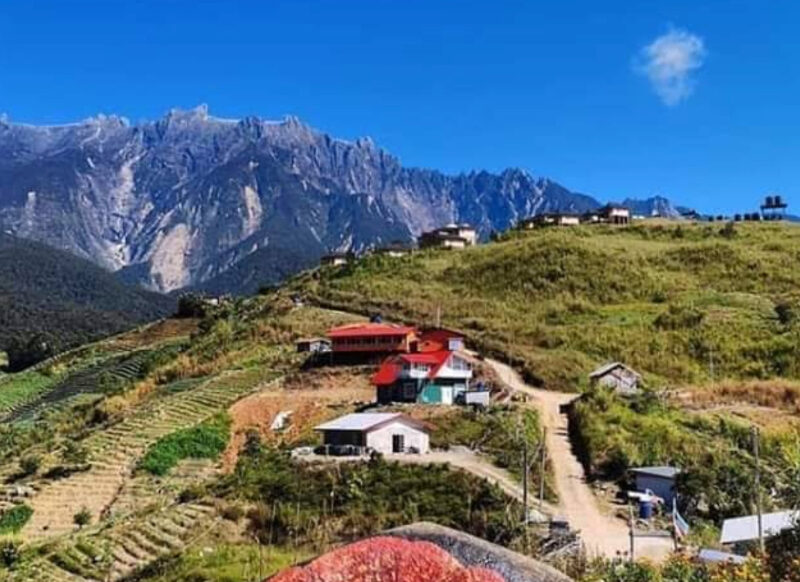 Mount Kinabalu morning view sunrise Kundasang